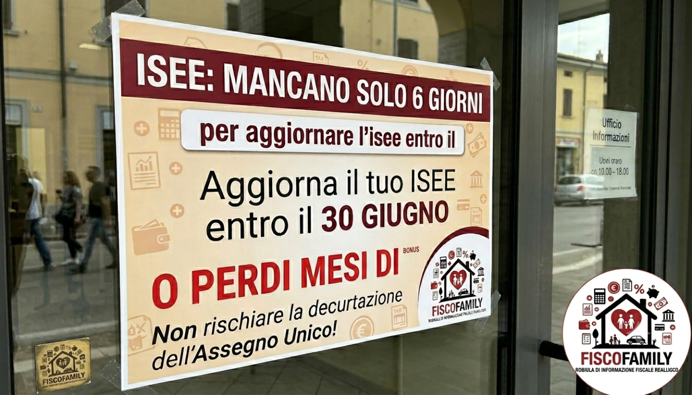 ISEE: mancano solo 6 giorni per aggiornare l'isee entro il 30 giugno o perdi mesi di bonus